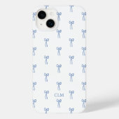Monogram Kleine Boog Blauw Case-Mate iPhone Case (Achterkant)