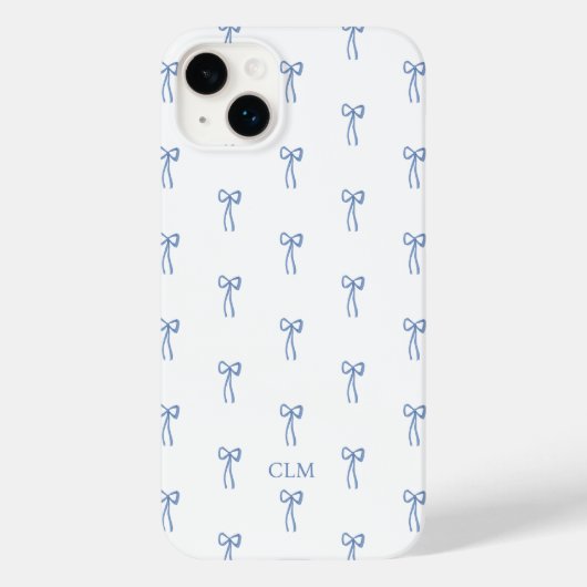 Monogram Kleine Boog Blauw Case-Mate iPhone Case (Achterkant)