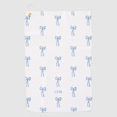 Monogram Kleine Boog Blauw Golfhanddoek (Voorkant)