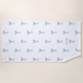 Monogram Kleine Boog Blauw Strandlaken (Voorkant)