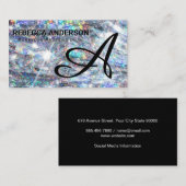 Monogram | Kleine glitter achtergrond Visitekaartje (Voorkant / Achterkant)