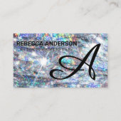 Monogram | Kleine glitter achtergrond Visitekaartje (Voorkant)