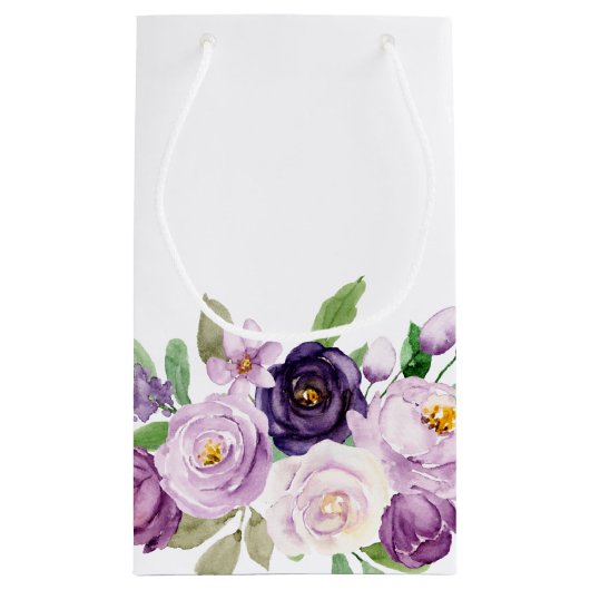 Monogram kleine Paarse en lavender Rozen Klein Cadeauzakje (Achterkant)