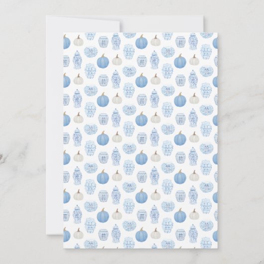 Monogram kleine pompoen op het Baby shower van de  Kaart (Achterkant)