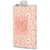 Monogram kleine roze bloemen heupfles (Links)