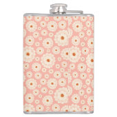 Monogram kleine roze bloemen heupfles (Achterkant)