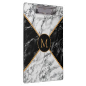 Monogram Klembord met zwarte witte cheque Marmer (Rechts)