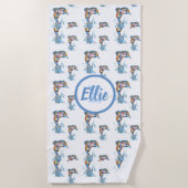 Monogram Kleur Pencil Dolphins Patroon Strandlaken (Voorkant)