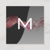 Monogram | Kleurblok Artistiek Borstel Vierkante Visitekaartje (Voorkant)