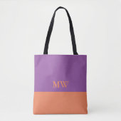 Monogram Kleurblok Canvas tas Paarse & Oranje (Voorkant)