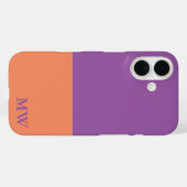 Monogram kleurblok Paarse & Oranje Case-Mate iPhone Case (Achterkant (horizontaal))