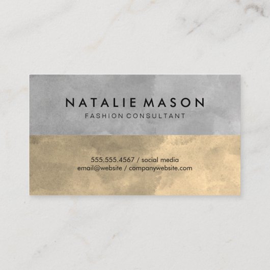 Monogram Kleurblokken Elegante Bloemen Visitekaartje (Achterkant)