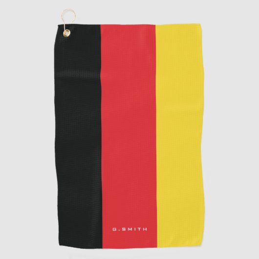 Monogram. Kleuren van de Duitse vlag. Golfhanddoek (Voorkant)