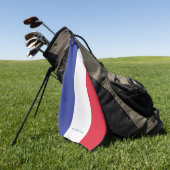 Monogram. Kleuren van de Franse vlag. Golfhanddoek (Groen)