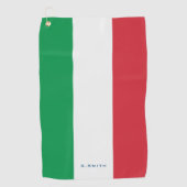 Monogram. Kleuren van de Italiaanse vlag. Golfhanddoek (Voorkant)