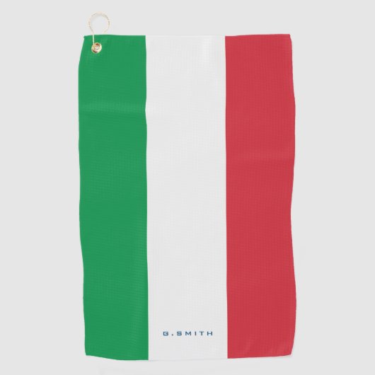 Monogram. Kleuren van de Italiaanse vlag. Golfhanddoek (Voorkant)