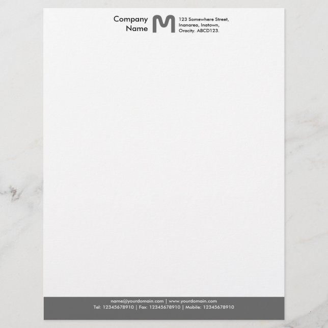 Monogram kleurenblok - grijs briefhoofd (Voorkant)