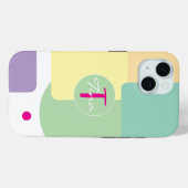 Monogram kleurenblok groen roze Case-Mate iPhone case (Achterkant (horizontaal))