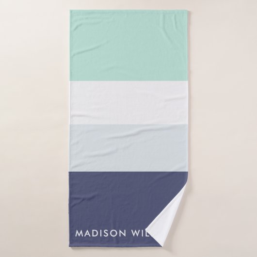 Monogram kleurenblok Horizontale streep Stijlvolle Bad Handdoek (Badhanddoek)