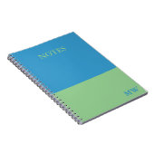 Monogram Kleurenblok Notitieboek Sky Blue & Green (Rechterzijde)