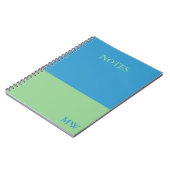 Monogram Kleurenblok Notitieboek Sky Blue & Green (Linkerzijde)