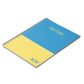 Monogram Kleurenblok Notitieboek Sky Blue & Yellow (Linkerzijde)