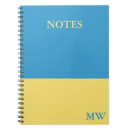 Monogram Kleurenblok Notitieboek Sky Blue & Yellow (Voorkant)
