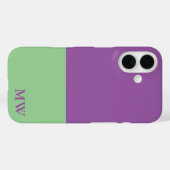 Monogram kleurenblok Paarse & mintgroen Case-Mate iPhone Case (Achterkant (horizontaal))