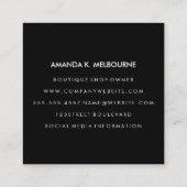 Monogram kleurenblok verlichte elementen vierkante visitekaartje (Achterkant)