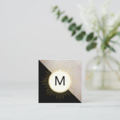 Monogram kleurenblok verlichte elementen vierkante visitekaartje (Staand voorkant)