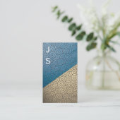 Monogram kleurenblok Zwempatroon Visitekaartje (Staand voorkant)