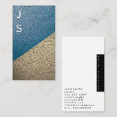 Monogram kleurenblok Zwempatroon Visitekaartje (Voorkant / Achterkant)