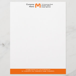 Monogram kleurenvoettekst - Oranje Custom Briefhoofd