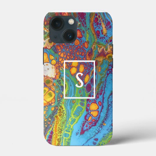 Monogram kleurig Abstract Acrylzuur Case-Mate iPhone Case (Achterkant)