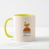 Monogram kleurig abstract Roze, bruin, geel Mok (Links)