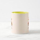 Monogram kleurig abstract Roze, bruin, geel Mok (Midden)