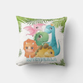 Monogram kleurig Cute Dinosaurs Kussen (Voorkant)