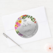Monogram kleurig Floral Silver Product Label (Envelop)