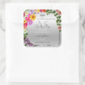 Monogram kleurig Floral Silver Product Label (Tas)