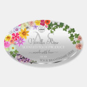 Monogram kleurig Floral Silver Product Label (Voorkant)