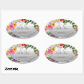 Monogram kleurig Floral Silver Product Label (Vel)