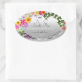Monogram kleurig Floral Silver Product Label (Tas)