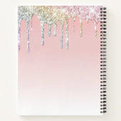 monogram kleurig glittermuisblok notitieboek (Achterkant)