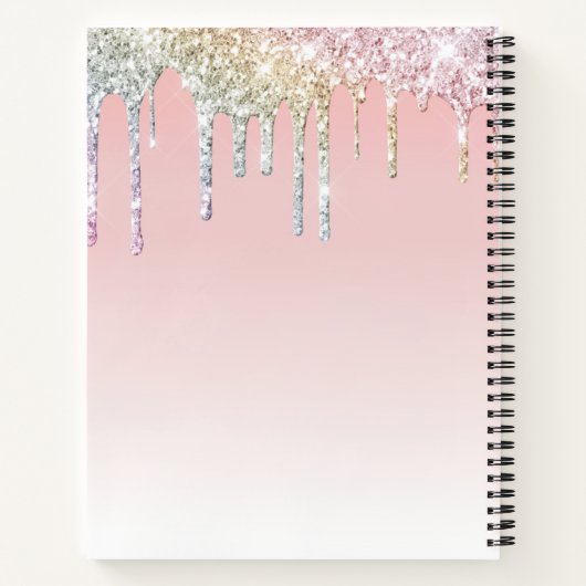 monogram kleurig glittermuisblok notitieboek (Achterkant)