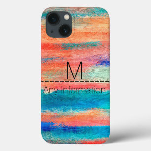 Monogram kleurig hout Case-Mate iPhone case
