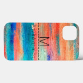 Monogram kleurig hout Case-Mate iPhone case (Achterkant (horizontaal))