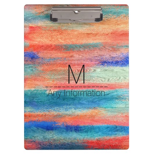 Monogram kleurig hout klembord (Voorkant)