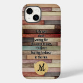 Monogram kleurig ouderwets hout Case-Mate iPhone case (Achterkant)