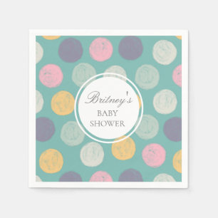 monogram kleurig pastel baby shower servet