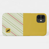 Monogram kleurig retropatroon en kleur Geel Case-Mate iPhone Case (Achterkant (horizontaal))